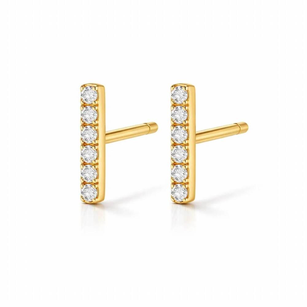 NEW ELLIE VAIL women's kiki bar stud earrings in gold